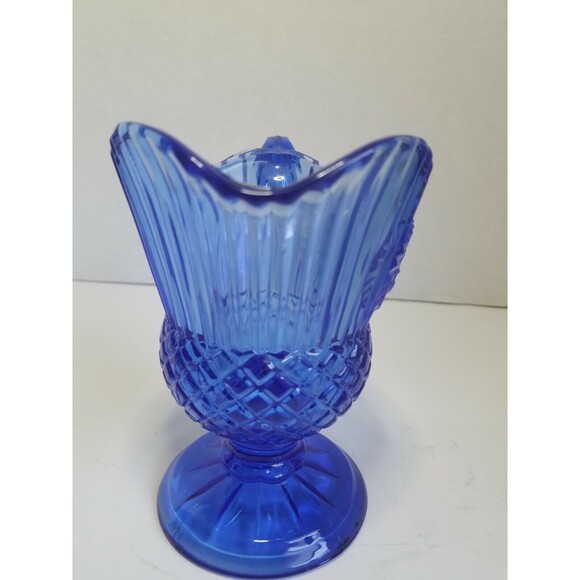 Vintage Avon Blue Fostoria Mt Vernon Glass Creamer 5"×3" - Picture 6 of 11